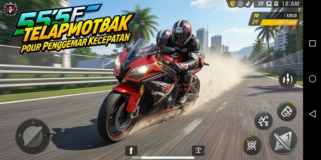 Tampilan gameplay menakjubkan dari balapan motor di 555F.