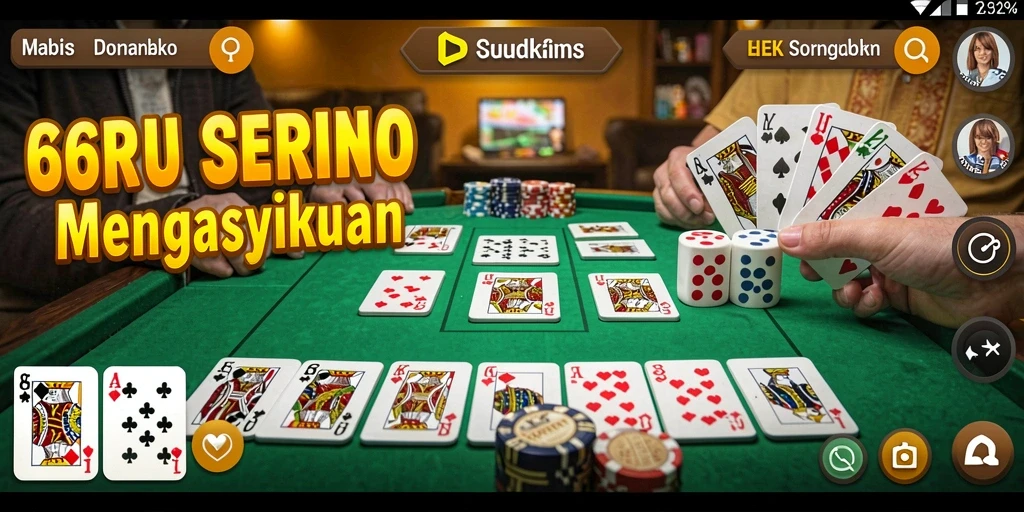 Screenshot gameplay 66D yang menunjukkan suasana seru bermain domino.