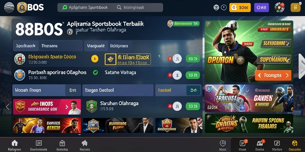 Screenshot utama 88BOS menampilkan tampilan antarmuka Sportsbook yang menarik.