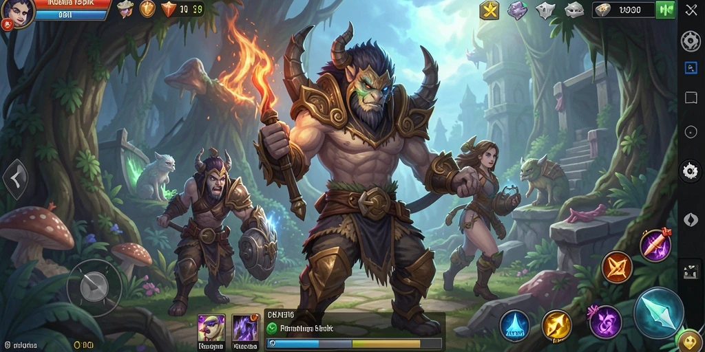 Screenshot utama 8II menampilkan aksi pertarungan epik dalam game RPG.