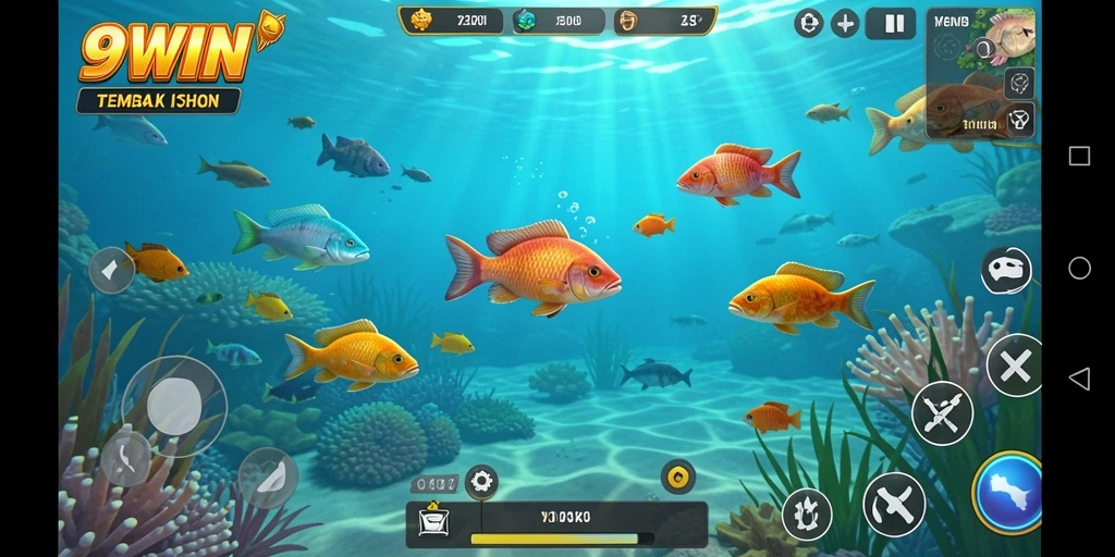 Gameplay seru Tembak Ikan di 9WIN dengan efek visual yang menarik.