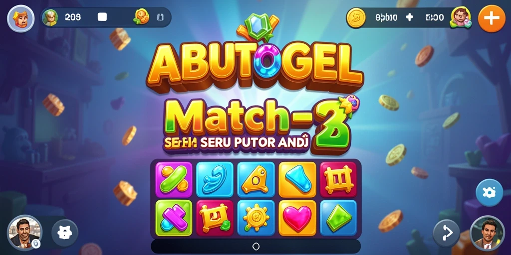 Screenshot ABUTOGEL menampilkan aksi seru dalam permainan Match-3.