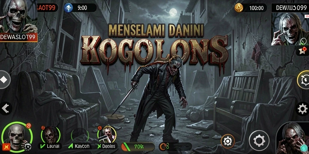 Screenshot gameplay DEWASLOT99 menampilkan suasana horor yang mencekam.