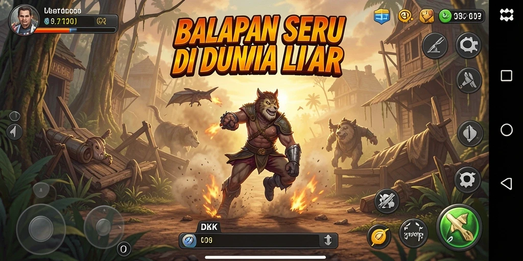 Screenshot DKK menampilkan aksi balapan yang intens dan grafis yang menawan.
