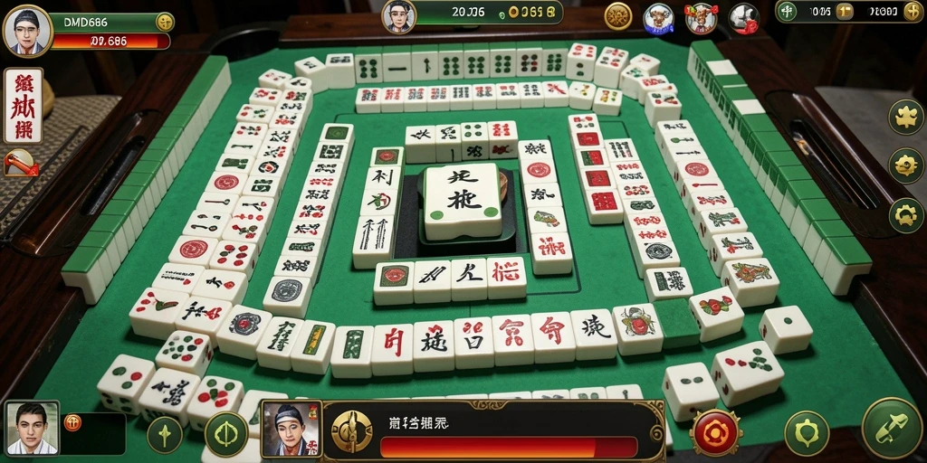 Tampilan gameplay DMD686 dengan desain Mahjong yang menarik.