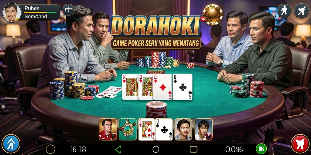 Tampilan gameplay DORAHOKI yang seru dan kompetitif.