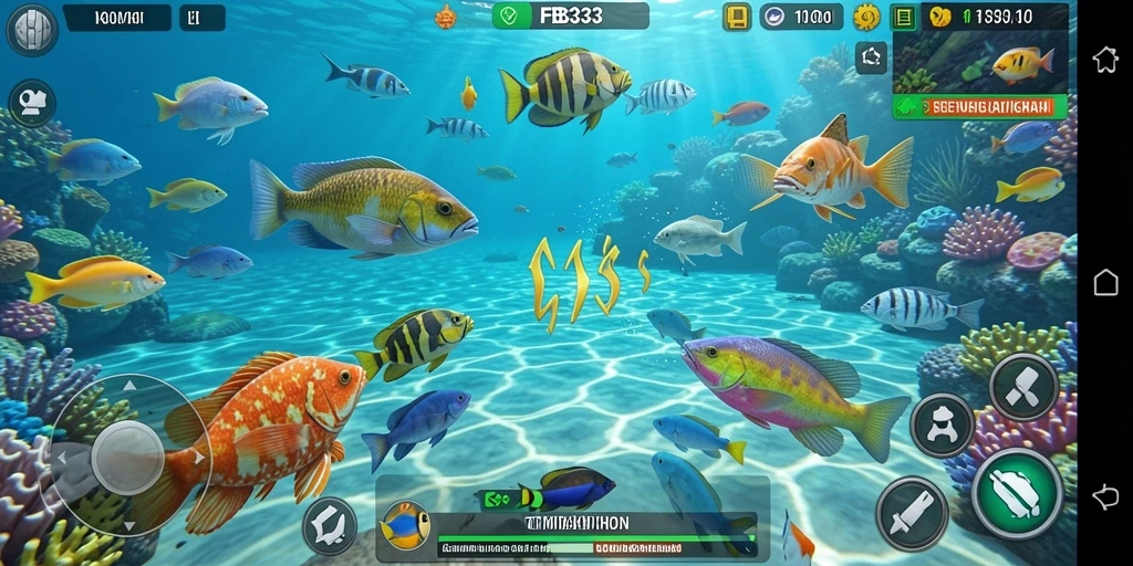 Tampilan gameplay FB333 yang mendebarkan dengan aksi menembak ikan.