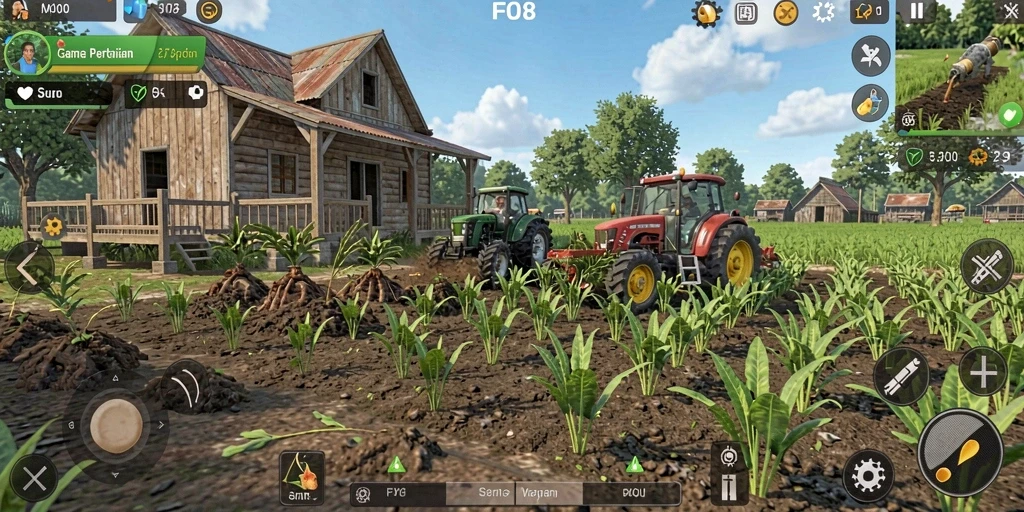 Tampilkan pengalaman gameplay menanam dan merawat tanaman di FO8.