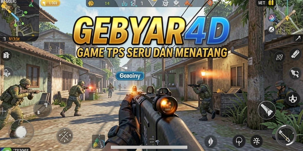 Screenshot GEBYAR4D menampilkan aksi intens dari gameplay TPS yang menegangkan.