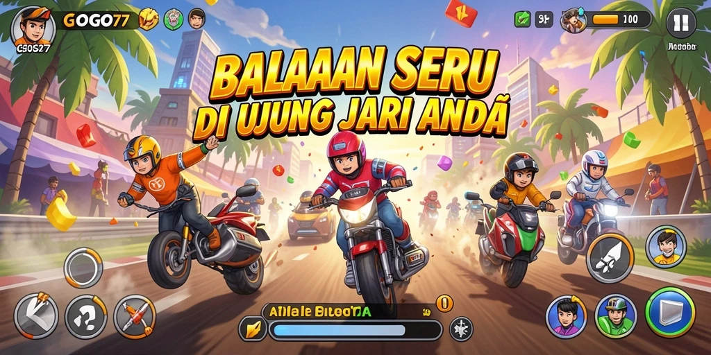 Tampilan menarik dari gameplay balapan di GOGO77.