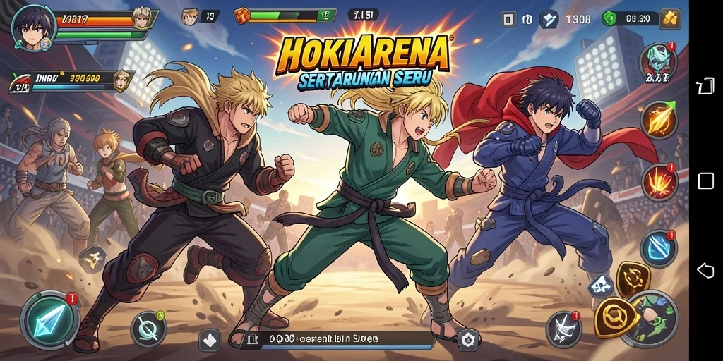 Tampilan aksi seru dari karakter-karakter di HOKIARENA.