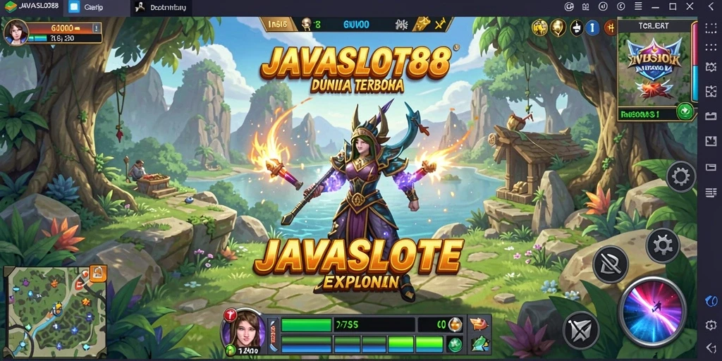 Screenshot gameplay <strong>JAVASLOT88</strong> yang menunjukkan petualangan di dunia terbuka.