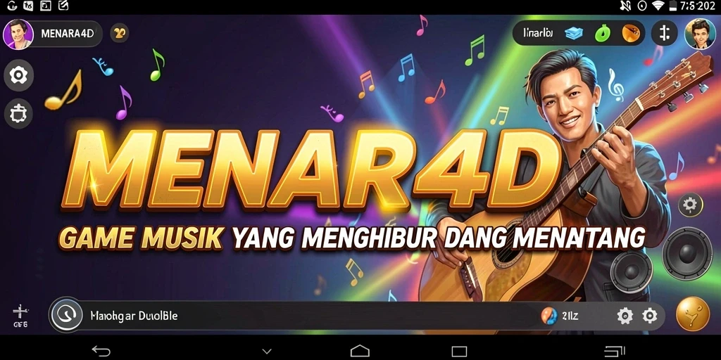 Screenshot gameplay MENARA4D menampilkan keseruan bermain musik.