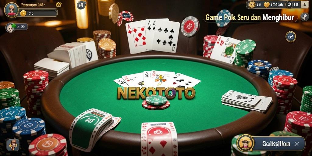 Screenshot gameplay NEKOTOTO menampilkan keseruan Poker.