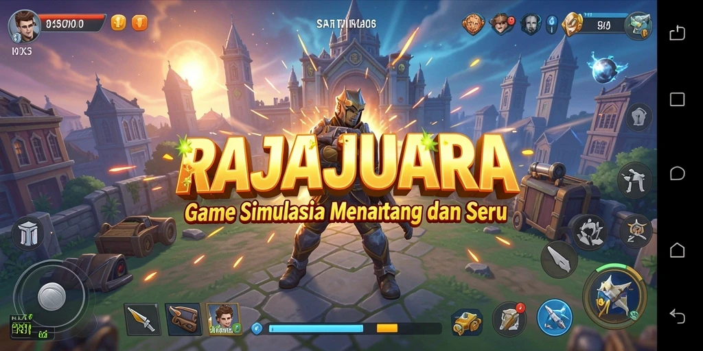 Tampilan gameplay RAJAJUARA dengan elemen simulasi yang menarik.