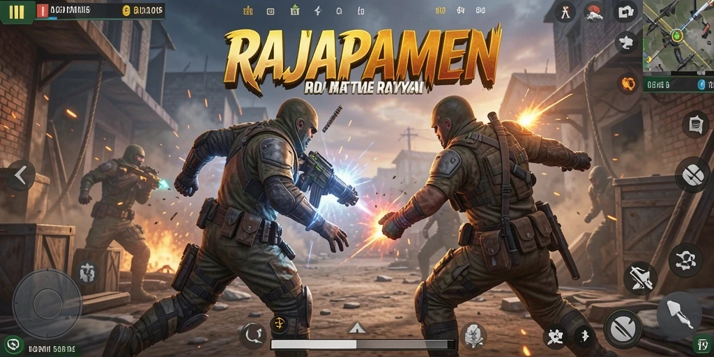 Gameplay seru RAJAPAMEN yang menyuguhkan pertarungan Battle Royale.