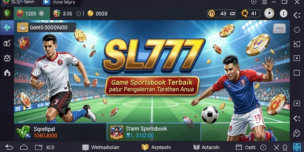 Tampilan gameplay SL777 dengan fitur sportsbook yang menarik.