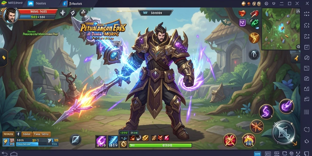 Screenshot menunjukkan gameplay mendebarkan di dunia MMORPG.