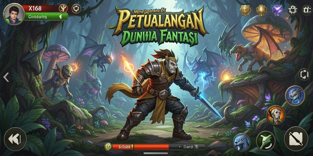 Tampilan gameplay X168 dengan momen petualangan seru dan menantang.